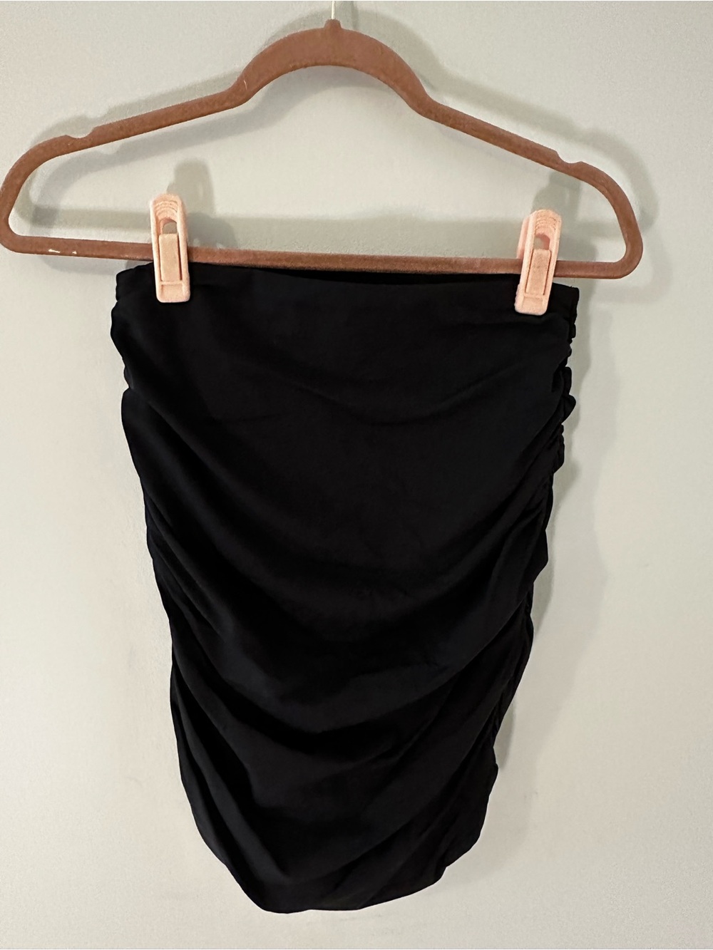 Babaton Black Ruched Mini Skirt